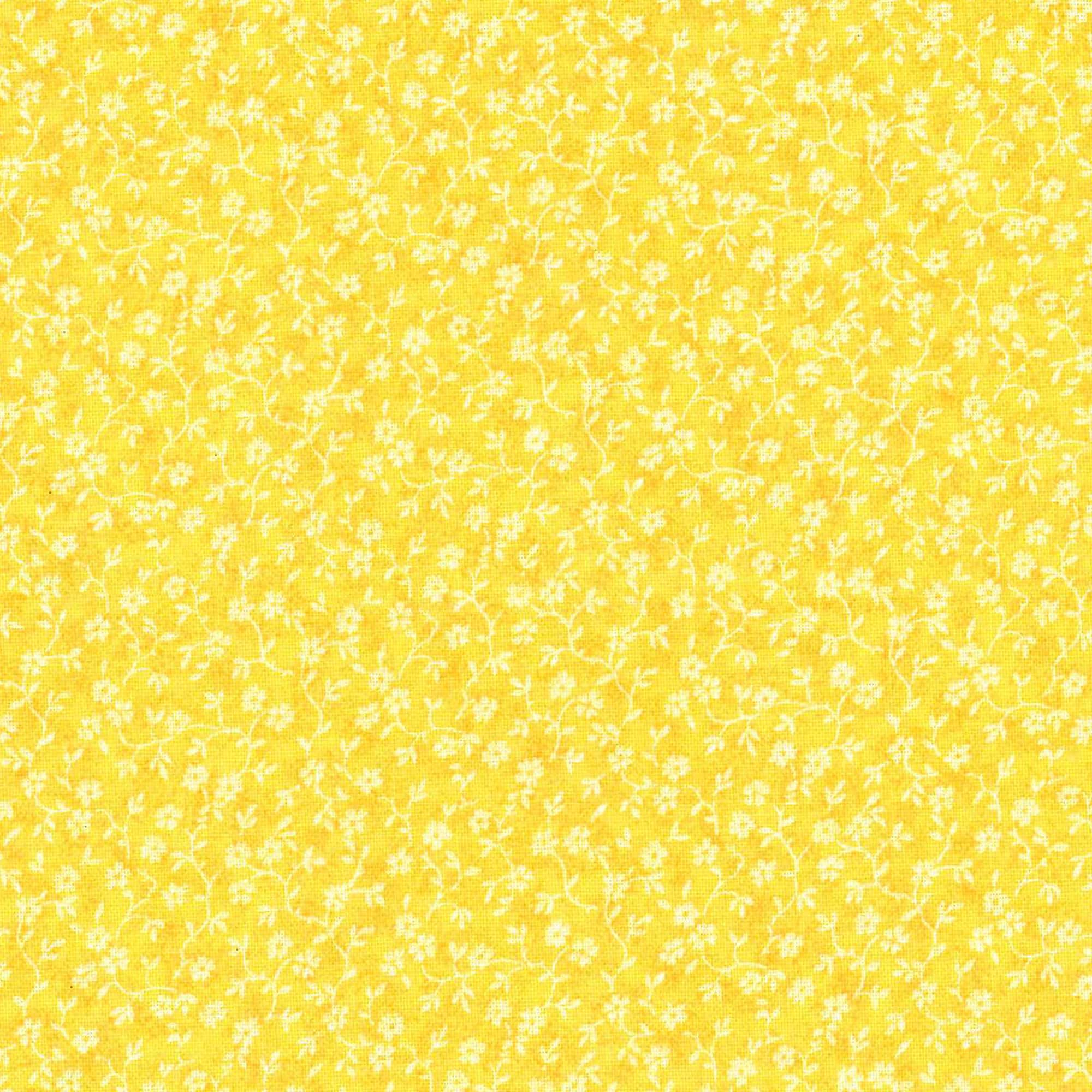 Fabric Traditions Yellow Illusions Floral Cotton Fabric